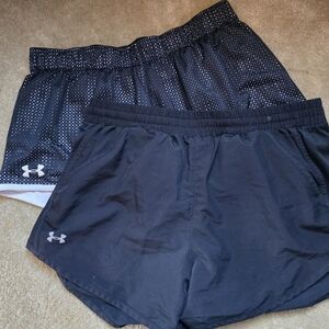 Under Armour Women's Black Athletic Shorts Bundle 2 Pairs Size Small